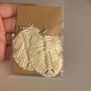 White Macrame Earrings
